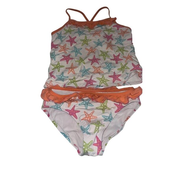 Garnet Hill Other - Garnet Hill Girls Tankini Swimsuit Set Sz 8 Multicolor Starfish Beach